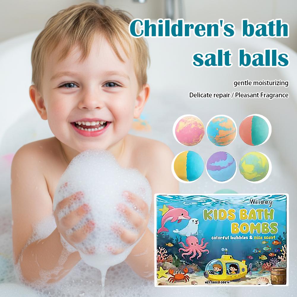Bath Salts - 6-teiliges Kinder-Schaumbadbomben-Set Bunte Sprudelnde Spa-Bälle zur