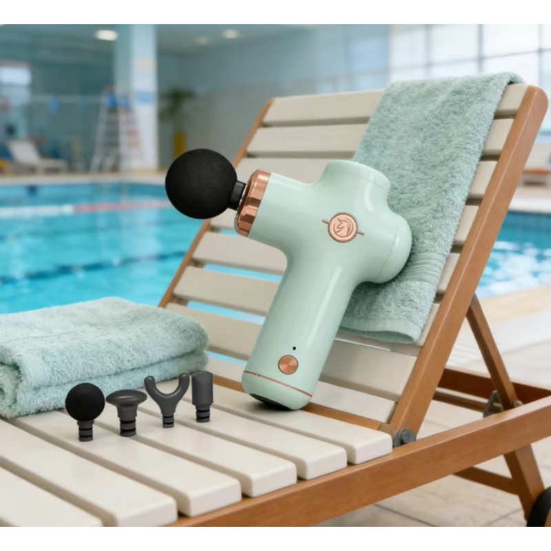 Massage Gun - Handgehaltene Mini-Massagepistole mit 4 Massageköpfen, USB-aufladbar,